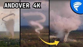 ENHANCED 4K MOST JAW-DROPPING Tornado Footage of Andover EF3