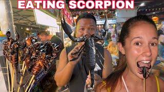 Eating Scorpion for the First Time in Thailand 