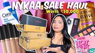 *HUGE* Nykaa Hot Pink Sale Haul  Makeup Skincare & Perfumes  Swati Rai