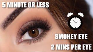 SMOKEY EYE MAKEUP TUTORIAL IN 5 MINUTES OR LESS