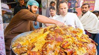 Street Food in Peshawar - GOLDEN PULAO Mountain + Charsi Tikka Kabab + Pakistani Street Food Tour