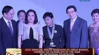 Jiggy Manicad Malou Mangahas at Jarius Bondoc hinirang na Journalists of the Year