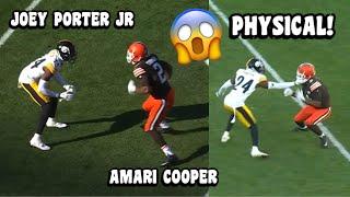 Amari Cooper Vs Joey Porter Jr GOT PHYSICAL  Steelers Vs Browns 2023 highlights WR Vs CB