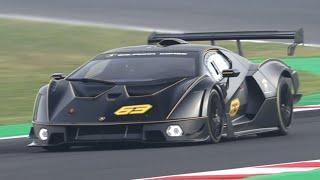 #63 Lamborghini Essenza SCV12 screaming on Track - 830HP NA V12 Engine Sound