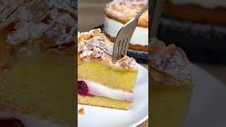 Joghurttorte mit Kirschen und Baiser #kuchen #rezepte #cake #dessert