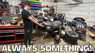 Working On My Broken Four Wheeler 2012 Polaris Sportsman 400 HO