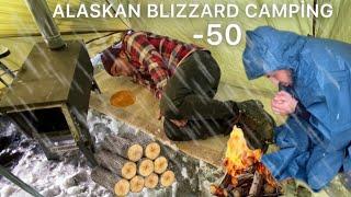 Extreme Winter Cold Camping in Alaska -50C Heavy Snowfall Solo Camping