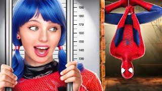 Spider-Man VS Ladybug in Jail  My New Babysitter is a Superhero