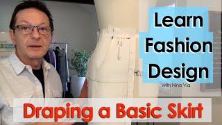 How To Drape A Basic Skirt  What Is Draping  Learn Fashion Designing ONLINE.