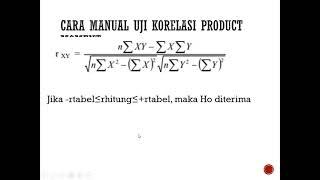 uji korelasi product moment dan regresi linear sederhana