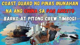 BARKO NG CHINA INAKYAT  NG COAST GUARD NG PINAS PITONG CREW ARESTADO