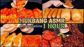 Mukbang ASMR 1 Hour Eating Kielbasa Sausage  Jjajangmyeon  Spicy Cheese Tteokbokki  Yosii ASMR