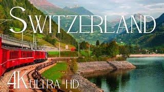 Switzerland • Swiss Alps Train Rides  Relaxation Film  Relaxing Music  Nature 4k Video UltraHD
