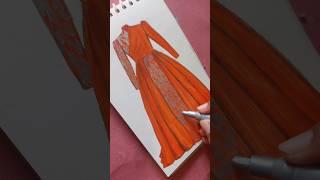 fashion illustration dress design for girls #shorts #trending #viralvideo #viralshorts #dress #art