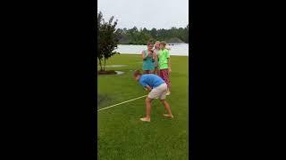 Popping a lawn bubble goes wrong YUCK Doo Doo Water