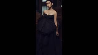 mallu actress Priya varrier out fit in black mermaid