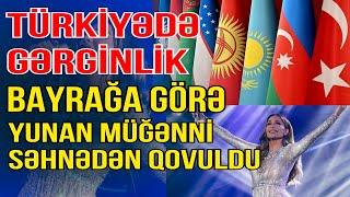 Türkiyədə gərginlik-Bayrağa görə yunan müğənni səhnədən qovuldu-Gündəm masada- Media Turk TV