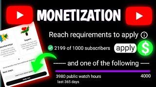 How to Apply Monetization on Youtube 2024  Youtube Channel Monetization Kaise Kare