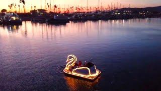 Multicolor Lights Swan Boat - DJI Mini 2 Test Flight Ventura Marina