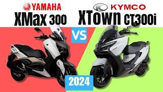 Yamaha XMAX 300 vs Kymco XTown CT300i  Side by Side Comparison  Specs & Price  2024