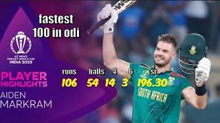 Aiden Markram slams fastest Mens World Cup ton  CWC23