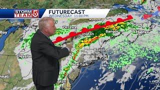 Video Hot humid stretch continues Downpours in N. New England