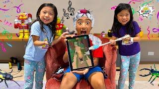 Ryan and his sisters play Tricks on each other challenge