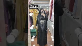 Gamis Syari Hitam Elegan Mewah Terbaru  0813 - 2626 5177