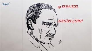 Kolay Atatürk Resmi Nasıl Çizilir #1 - 29 EKİM BAYRAM ÖZEL ÇİZİM