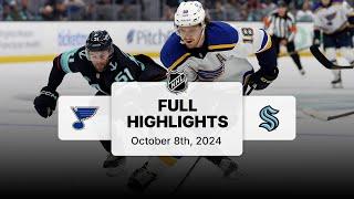 Blues at Kraken  October 8 2024  NHL Full Game Highlights