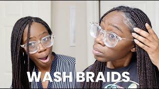 WASHING MY NATURAL HAIR WHILE IN KNOTLESS BRAIDS FOR THE FIRST TIME