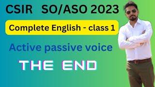 CSIR CASE 2023  SOASO  English lecture 1  Active passive voice