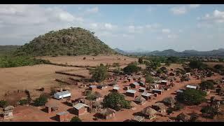 drone shot african village 4K