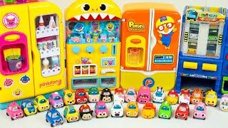 뽀로로 자판기 냉장고 자동차 장난감 변신놀이 Pororo vending machine refrigerator and minicar Toys