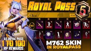 A5 Royal Pass  1 To 100 Rp Rewards M762 Skin In Royal Pass  PUBGM