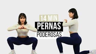 TREINO INTENSO DE PERNAS EM 14 MINUTOS  TONIFIQUE E FORTALEÇA EM CASA SEM EQUIPAMENTOS