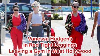 Vanessa Hudgens in Red Tight Leggings Leaving a Gym in West Hollywood