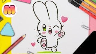 COMO DIBUJAR UN CONEJO KAWAII PASO A PASO - Dibujos kawaii fáciles