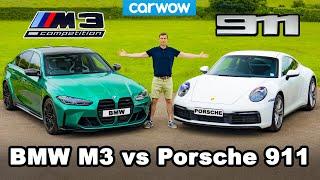 New BMW M3 vs Porsche 911 -  REVIEW with 0-60mph & brake test