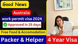 Australia Free Work Permit Visa 2024  Approved Within 2 Week  Warehouse  Packing Job #australia