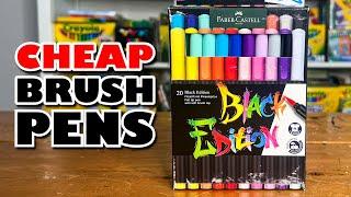 Are These Any Good? NEW Faber Castell Black Edition Brush Felt Tip Pens Swatches Names and Review