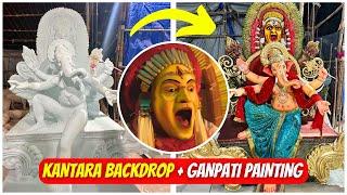 Ganpati idol Colour Painting with Kantara Background by Rupesh Narvekar  Kantara Colour Painting
