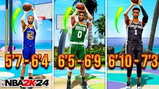 BEST JUMPSHOTS for EVERY HEIGHT + THREE POINT RATING in NBA 2K24 SEASON 8