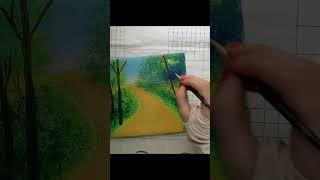 Easy Scenery painting ll Forest Pathway #art #youtubeshorts #painting