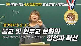 중2역사①2-11.불교 및 힌두교 문화의 형성과 확산불교의 성립마우리아 왕조쿠샨 왕조간다라 양식-빡공시대 람보쌤 4시간의 기적