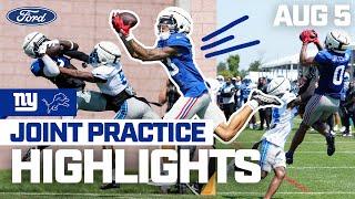 TOP HIGHLIGHTS Joint Practice with Detroit Lions   New York Giants