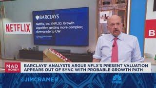 Jim Cramer analyzes the conflicting bull and bear analyst calls on Netflix