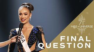 Miss Universe RBonney Gabriels FINAL QUESTION  Miss Universe