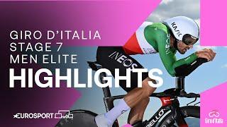 MONSTER TIME TRIAL 🫨  Giro DItalia Stage 7 Race Highlights  Eurosport Cycling