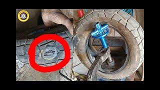 Tubeless tyre cut repair vulcanizing  easy method